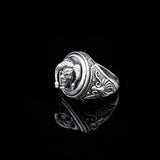 Handmade 925 Sterling Silver Clown Skull Ring - Men's Oxidized Jewelry with Silver Polishing Cloth Gift - Signet Ring — image 3