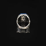 Handmade Vintage Blue Sapphire Ring - Polished 925 Sterling Silver Men's Gemstone Ring — image 6