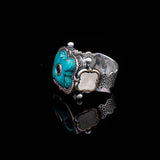 Handmade Vintage Malachite and Micro Onyx Gemstone 925 Sterling Silver Ring for Men - 925 sterling silver rings for men - Birthday Gifts — image 4
