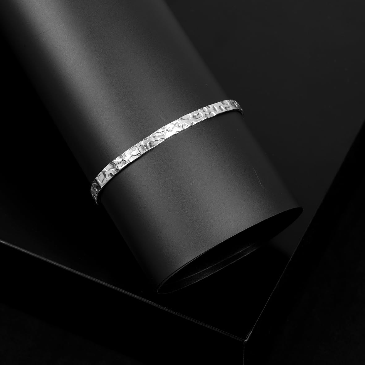 Sterling Silver Mens Bracelet – Thick Handmade Band Cuff