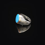 Handmade Turquoise Pinky Signet Ring for Men — image 5