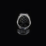 Square Ottoman Ring with Black Onyx - Stylish Square Ottoman Ring Featuring Black Onyx - Handcrafted 925 Sterling Silver Men's Ring - Birthday Gifts — image 5