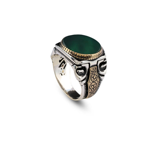 925K Sterling Silver Jade Ring