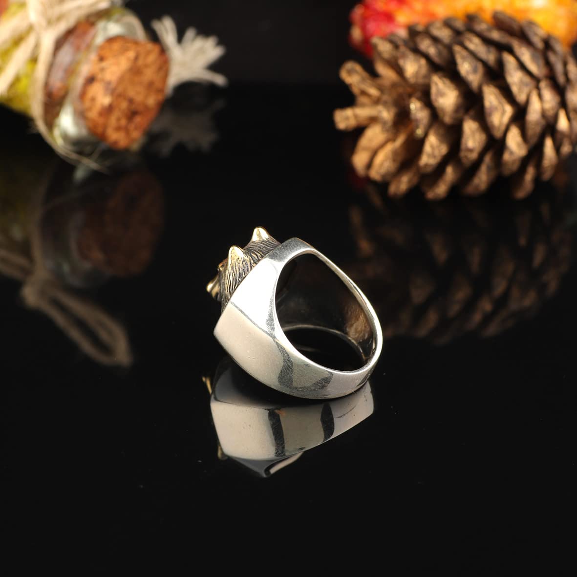 925K Sterling Silver Wolf Ring