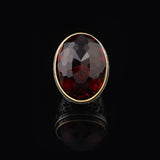 Men’s Chunky Sterling Silver Garnet and Micro Sapphire Ring – Handmade Ottoman Gemstone Ring with Vintage Design — image 3