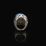 Genuine Turquoise Men's Ring - Large Oval Stone — image 6