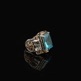 Aquamarine Ring Sterling Silver Chunky Silver Ring — image 3