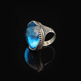 Handmade Vintage Aquamarine Ring for Men — image 5