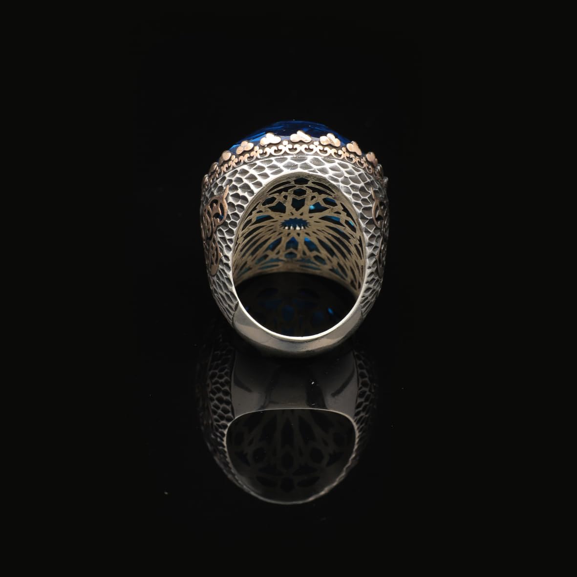 Handmade Aquamarine Ring for Men with Large Oval Stone – Vintage 925 Sterling Silver Engagement Ring