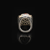 Special Turquoise Men’s Ring with Large Oval Stone – Vintage 925 Sterling Silver Ring — image 6