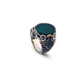 Handmade Vintage Jade Oval Stone Ring – 925 Sterling Silver Signet and Pinky Ring for Men — image 1