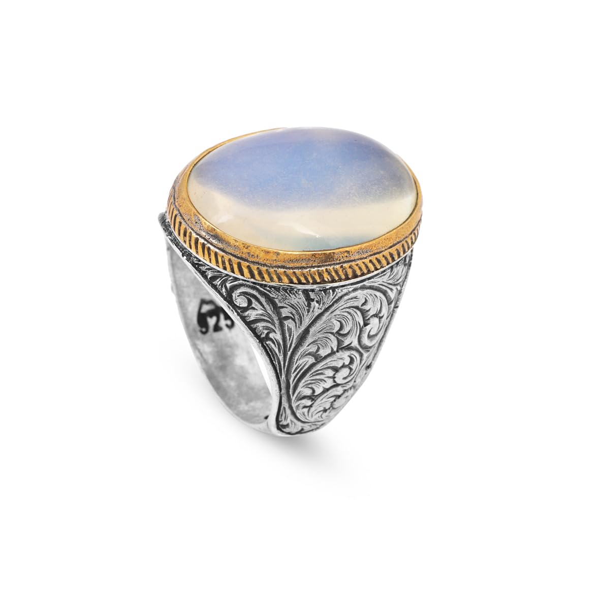 Moonstone Ring Ottoman Vintage 925 Sterling Silver Ring Promise Ring for Him Engagement Ring Gemstone Ring Gift for Husband Jewelry