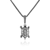 Sterling Silver Turtle Necklace - Gothic Biker Pendant for Men with Silver Chain & Free Cleaning Cloth Gift - Men’s Turtle Pendant Necklace — image 1