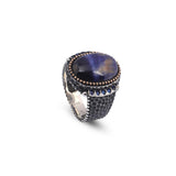 Blue Tiger Eye Pinky Ring for Men — image 1