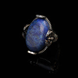 Handmade Large Lapis Lazuli Ax Ring - 925 Sterling Silver Men's Gemstone Jewelry with Silver Polishing Cloth Gift — image 5