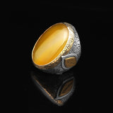 Handmade Ottoman Agate Ring: Vintage Sterling Silver Statement Ring — image 5