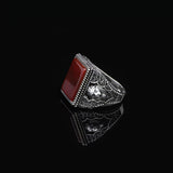 Men's Lion Ring with Carnelian Gemstone - 925 Sterling Silver Jewelry - 925 Sterling Silver Rings for Men - Birthday Gifts — image 4