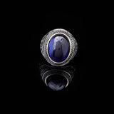 Handmade Blue Tiger Eye Men's Ring - 925 Sterling Silver Gemstone Jewelry with Silver Polishing Cloth Gift — image 3