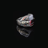 925 Sterling Silver Eagle Ring for Men - Ruby Eagle Ring for Men - 925 Sterling Silver Eagle Design Jewelry - Birthday Gifts — image 3