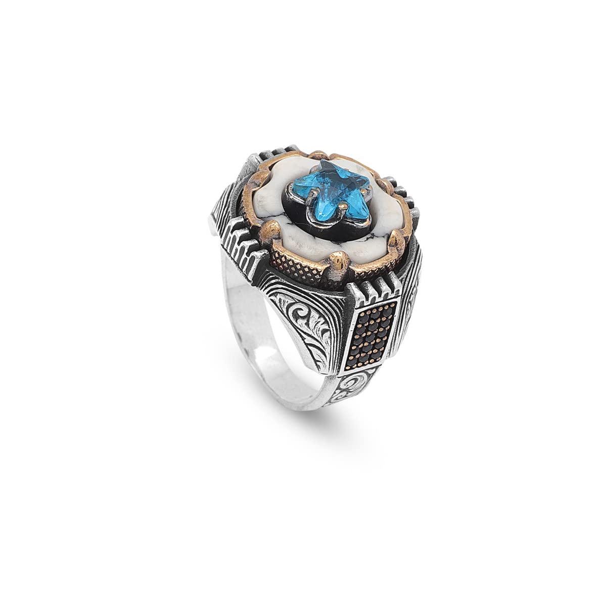 Turquoise Stone Men Silver Ring