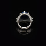 Men's 925 Sterling Silver Lion Ring with Blue Tiger Eye Oval Stone - Handmade Vintage Signet Ring — image 5