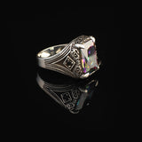 Mystical Topaz Claw Ring for Men – Ottoman Style Vintage Gemstone Engagement Ring — image 4