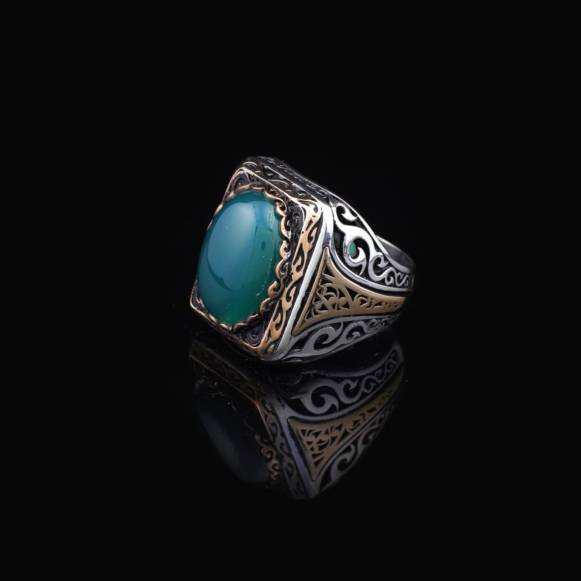 925K Sterling Silver Jade Ring