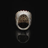 Men's Vintage Garnet Ring with Oval Stone - 925 Sterling Silver Large Ring — image 6