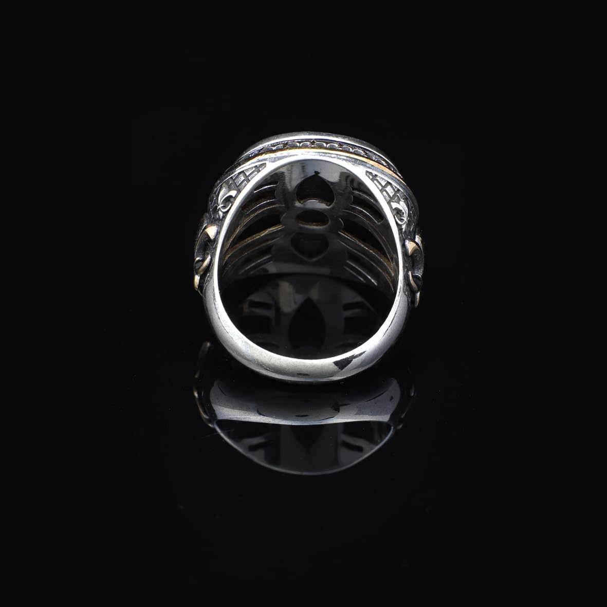 Lapis Lazuli Ring with Micro Sapphire: Vintage Handmade 925 Sterling Silver Men's Gemstone Ring with Silver Polishing Cloth Gift