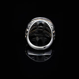 Lapis Lazuli Ring with Micro Sapphire: Vintage Handmade 925 Sterling Silver Men's Gemstone Ring with Silver Polishing Cloth Gift — image 5