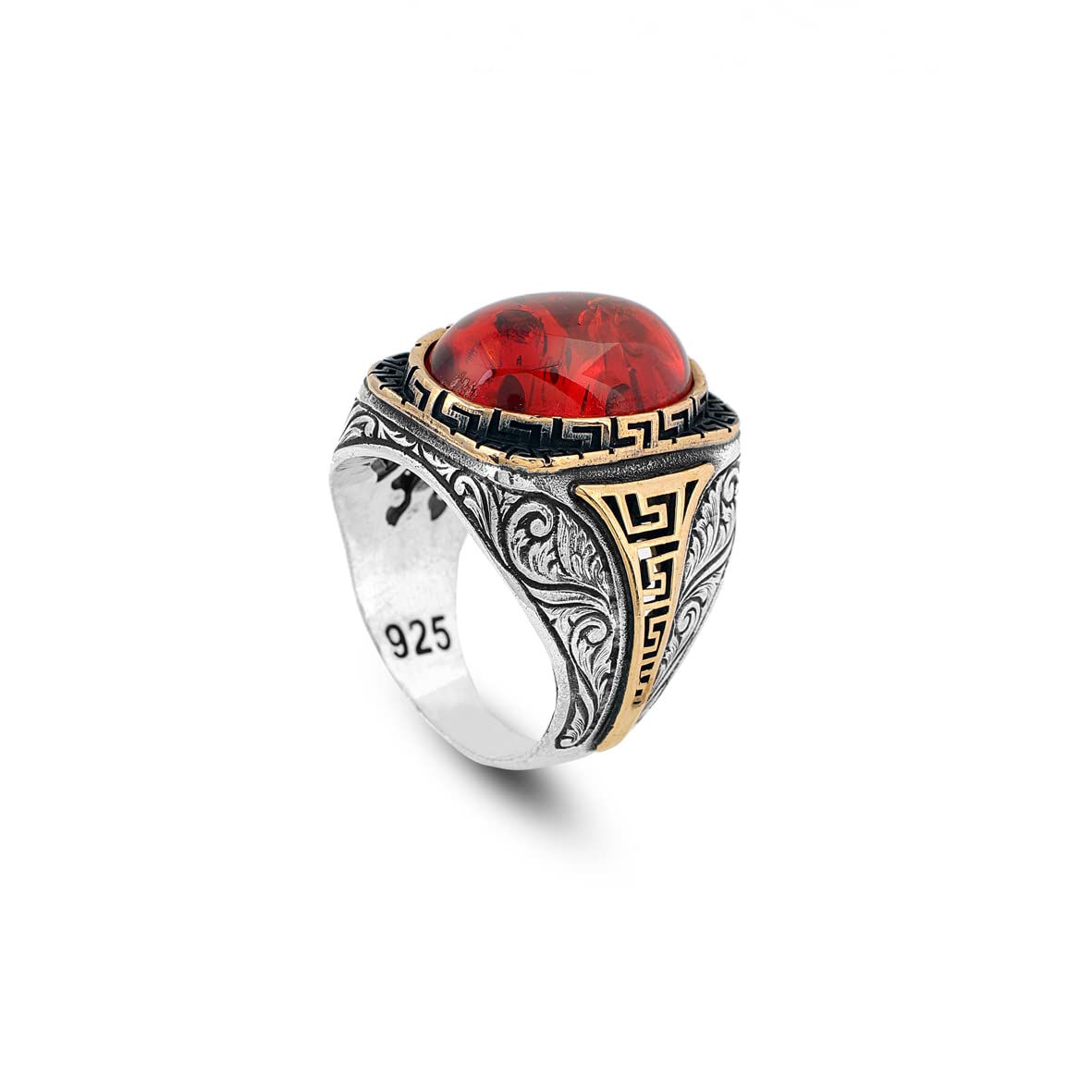 Men Handmade Carnelian Stone Ring