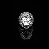 Handmade Lion Ring with Black Onyx Micro Stone - 925 Sterling Silver Men's Gemstone Jewelry — image 2