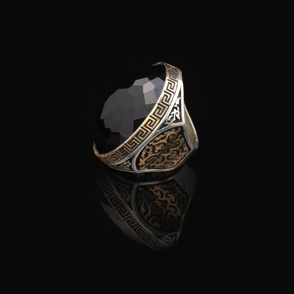 Handmade Black Onyx Ring for Men – Large Oval Stone in Vintage 925 Sterling Silver