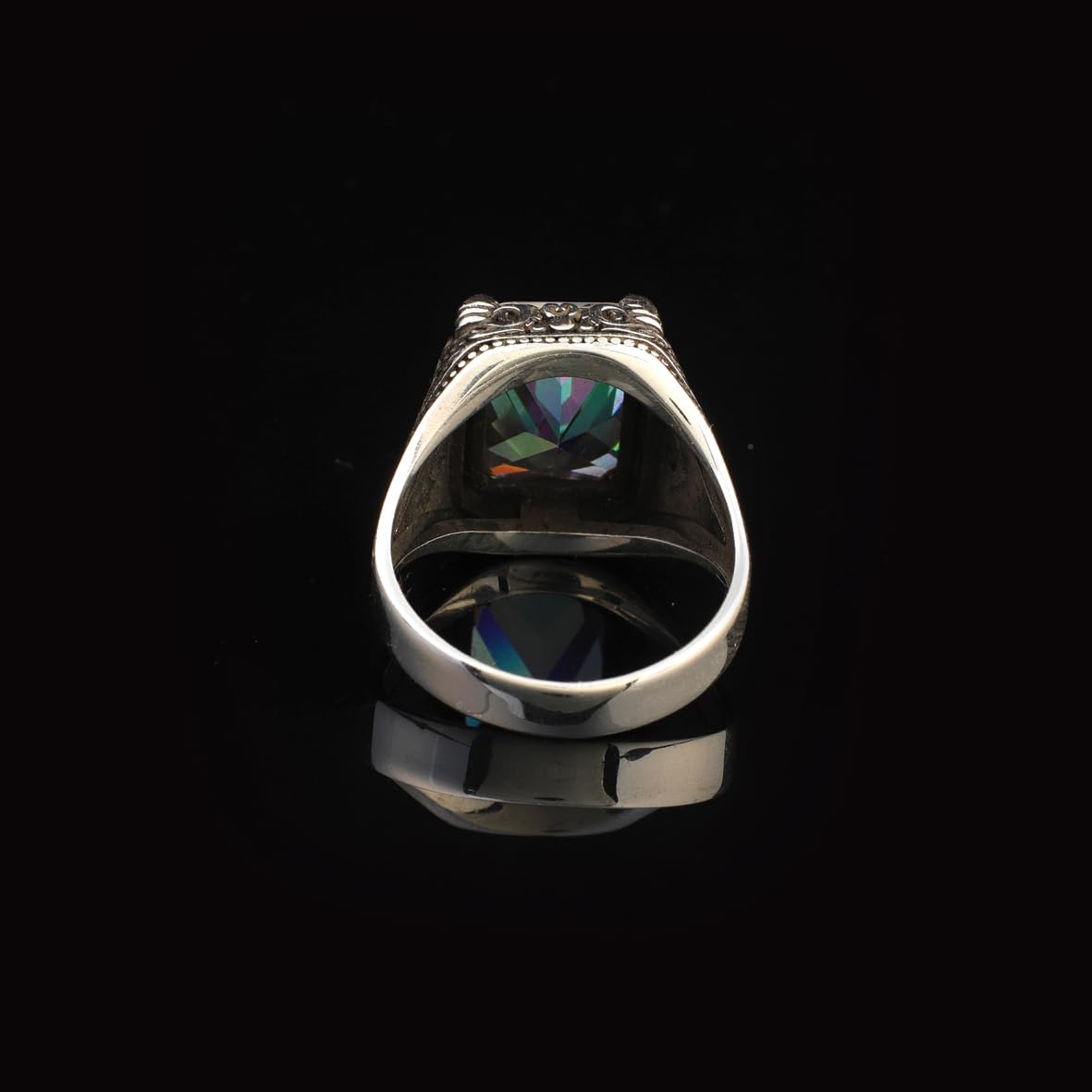 Mystical Topaz Claw Ring for Men – Ottoman Style Vintage Gemstone Engagement Ring