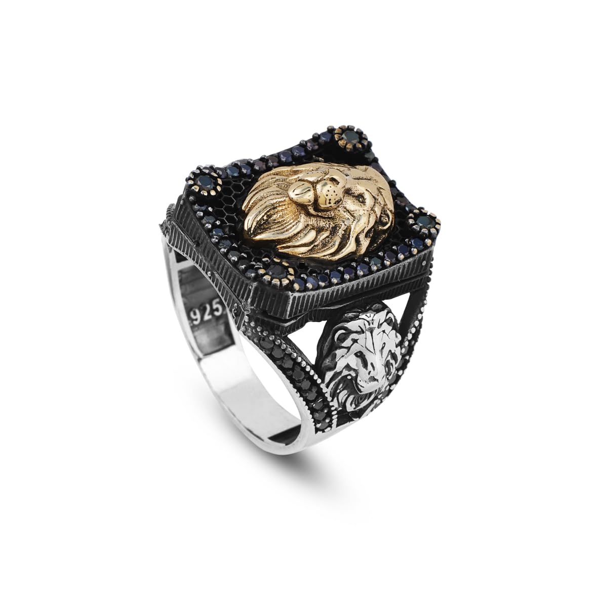 925 Sterling Silver Men's Ring - Handmade Lion Design