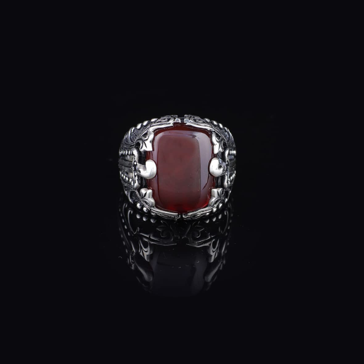 Men Handmade Carnelian Stone Ring