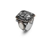 Vintage Heart Design Cross Signet Ring for Men - 925 Sterling Silver Christian Statement Ring - Polished Handmade Engagement Ring with Custom Engraving — image 1