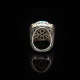 Special Turquoise Stone Ring – Large Oval Stone in Polished 925 Sterling Silver — image 6