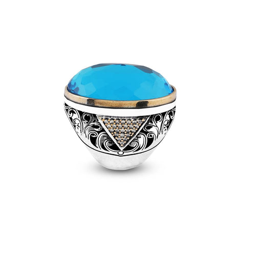 Aquamarine Ring with Micro Sapphire