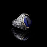Handmade Blue Tiger Eye Men's Ring - 925 Sterling Silver Gemstone Jewelry with Silver Polishing Cloth Gift - Rings for Men — image 4