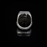 Lapis Lazuli and Onyx Men's Ring with Micro Stone Accents - Vintage Handmade 925 Sterling Silver Jewelry — image 5
