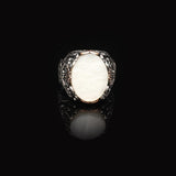 Vintage Mother of Pearl Ring for Men – Oval Gemstone — image 3