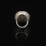 White Turquoise Men’s Ring with Large Oval Stone – Vintage 925 Sterling Silver Ring — image 6