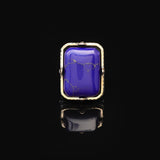 Vintage Large Lapis Lazuli Ring for Men - 925 Sterling Silver Turkish Handmade Polished Engagement Ring with Silver Polishing Cloth Gift — image 3