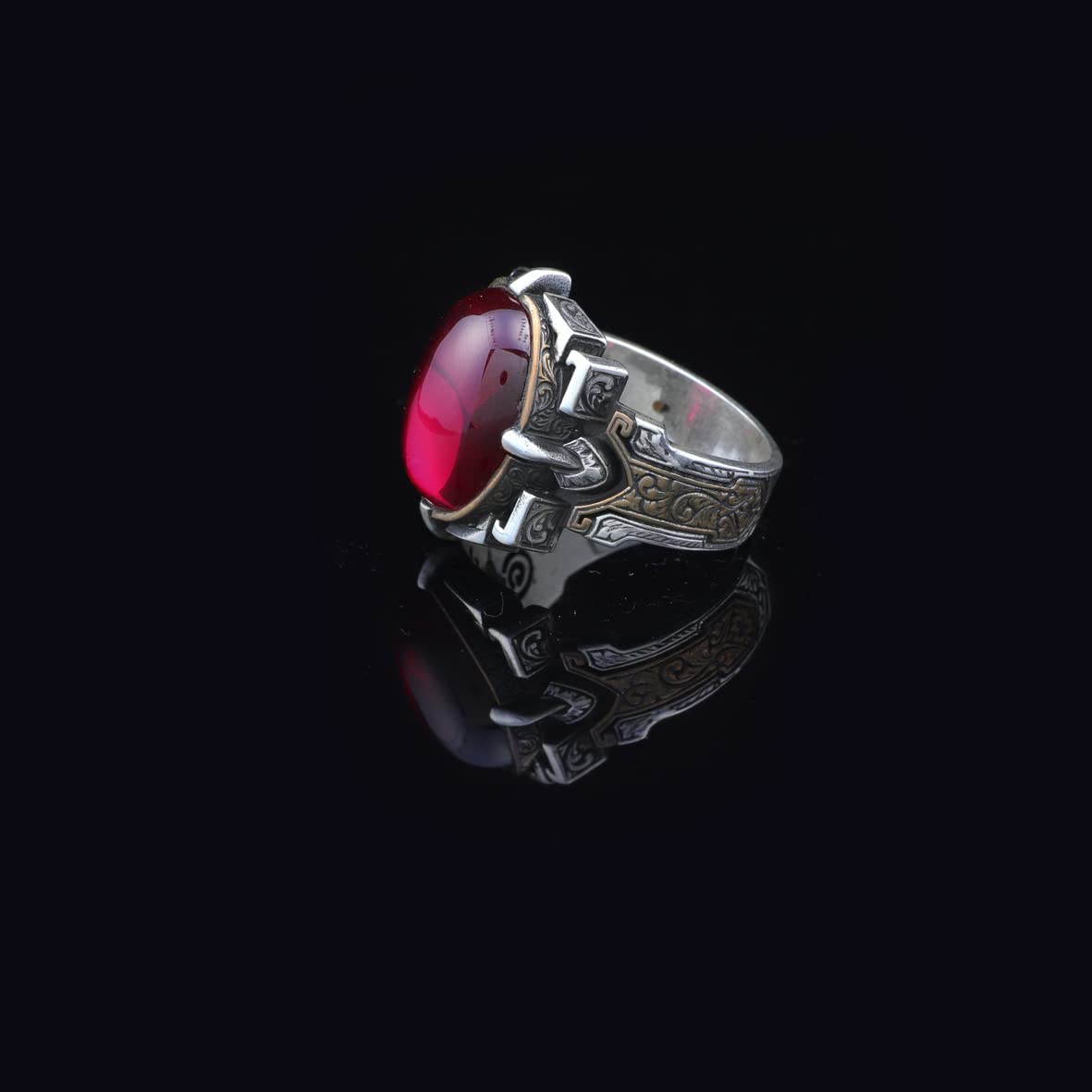 Men Handmade Carnelian Stone Ring