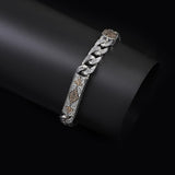 Personalized Gothic Vintage Pattern 925 Sterling Silver Chain Bracelet for Men - Handmade Hand-Engraved Bracelet with Silver Polishing Cloth Gift — image 3