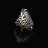 Handmade Yemen Agate Ring Ottoman Style – Large Statement Vintage Gemstone Ring for Men — image 3