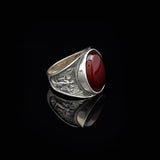 Handmade Carnelian Virgin Mary Signet Ring — image 4