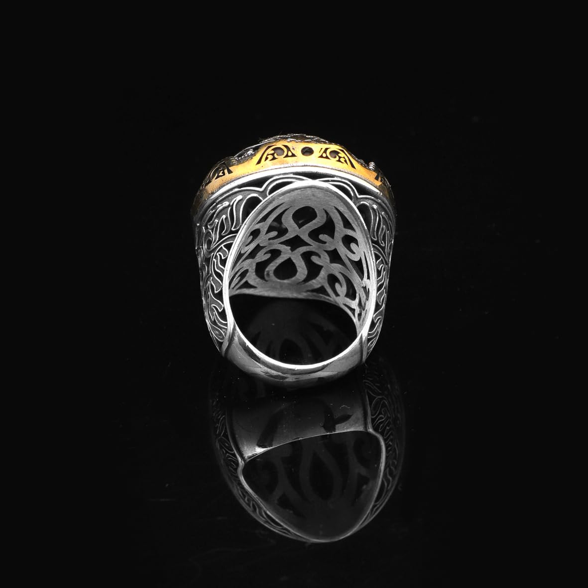 Garnet Ring Ottoman Style – Large Statement Vintage Ring for Men