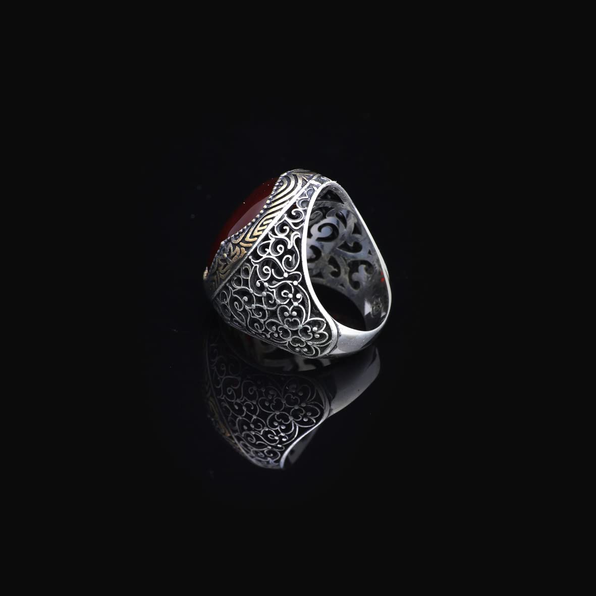 Men Handmade Carnelian Stone Ring